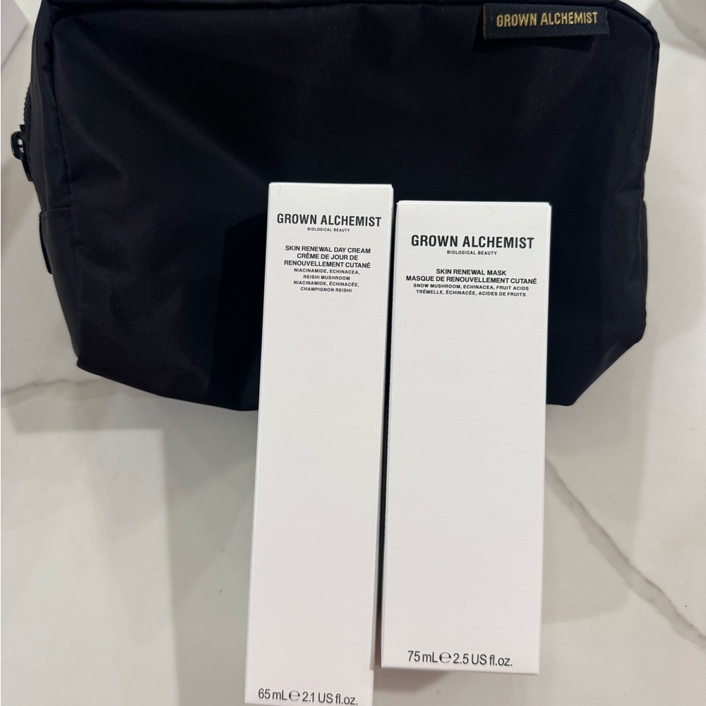 Grown Alchemist Skincare Duo with Black Pouch and gift box